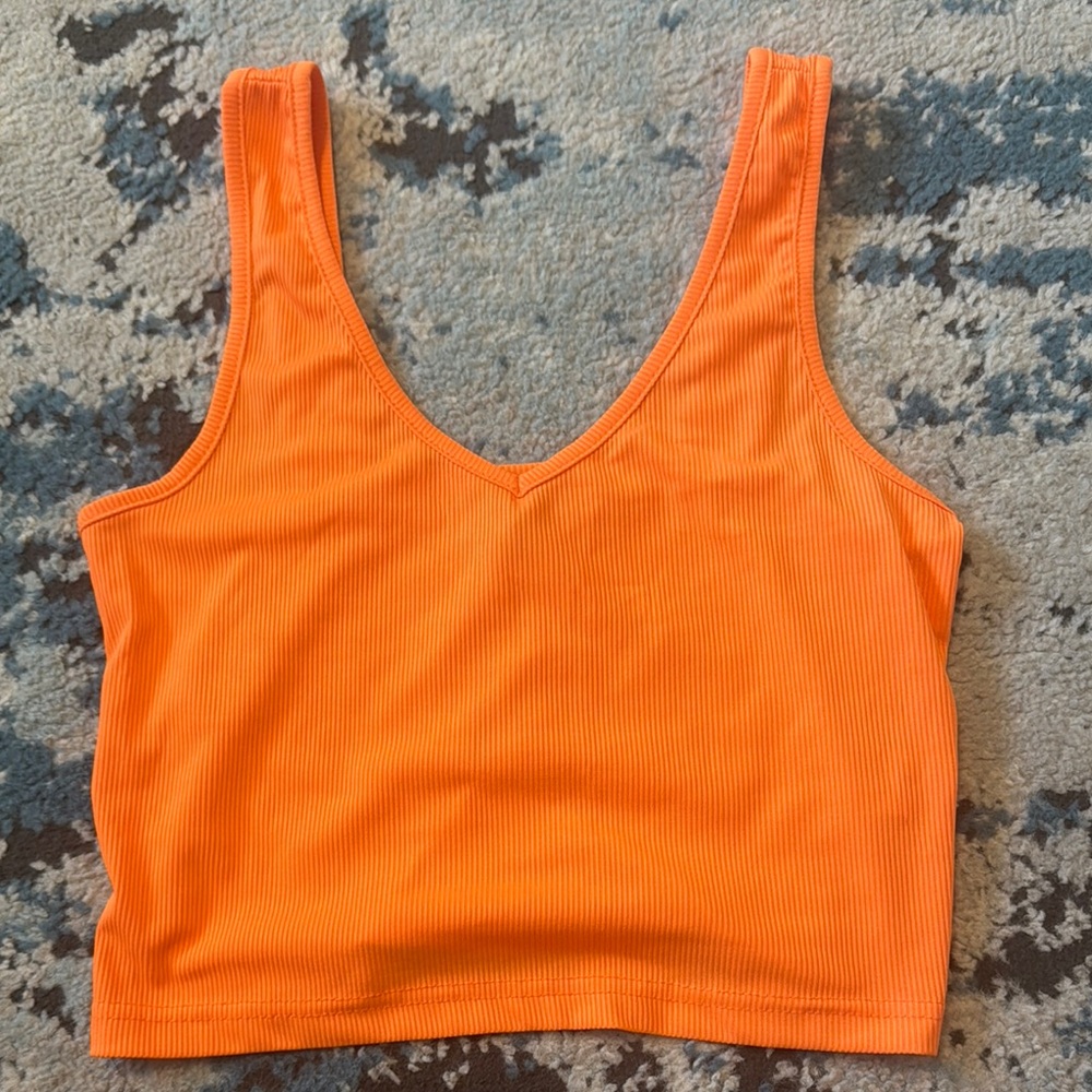 Orange Ribbed Tank Top
